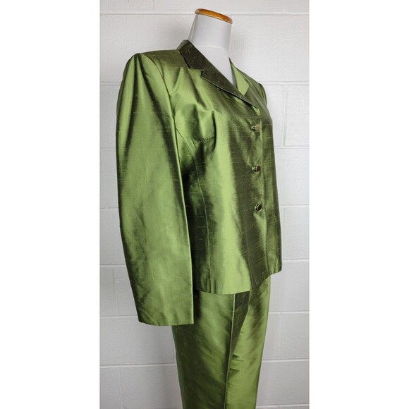 Talbots Womens Green Silk Pant Suit 14/16 - Picture 4 of 14